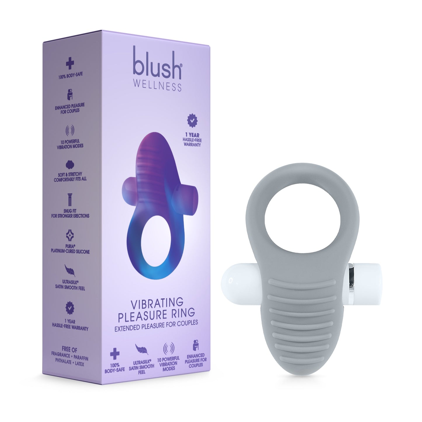Blush Wellness Vibrating Pleasure Ring Slate