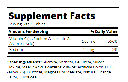Vitamin C 500mg Orange Chewable Tablets - Image 2